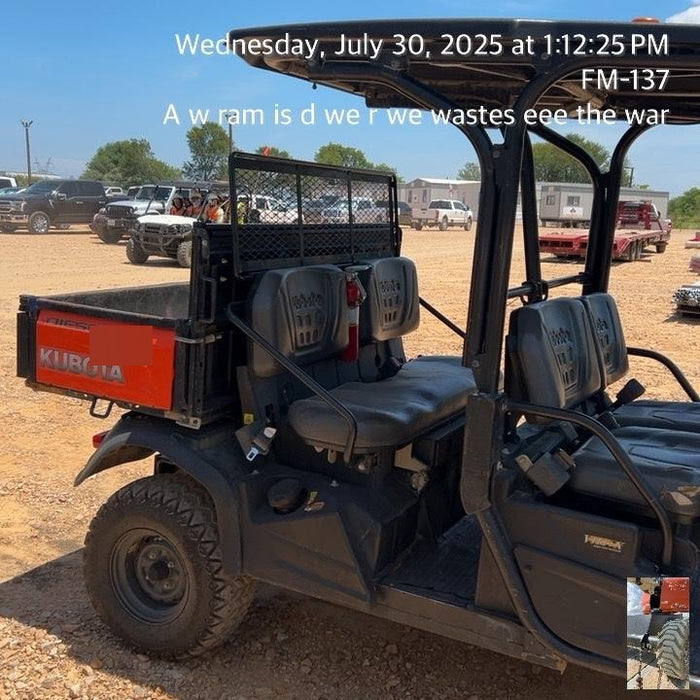 2019 Kubota RTV-X1140 4wd Utility Cart, LED Strobe, Windshield Tempered Glass, Pastic Canopy, Wire Harness Kit, Backup Alarm