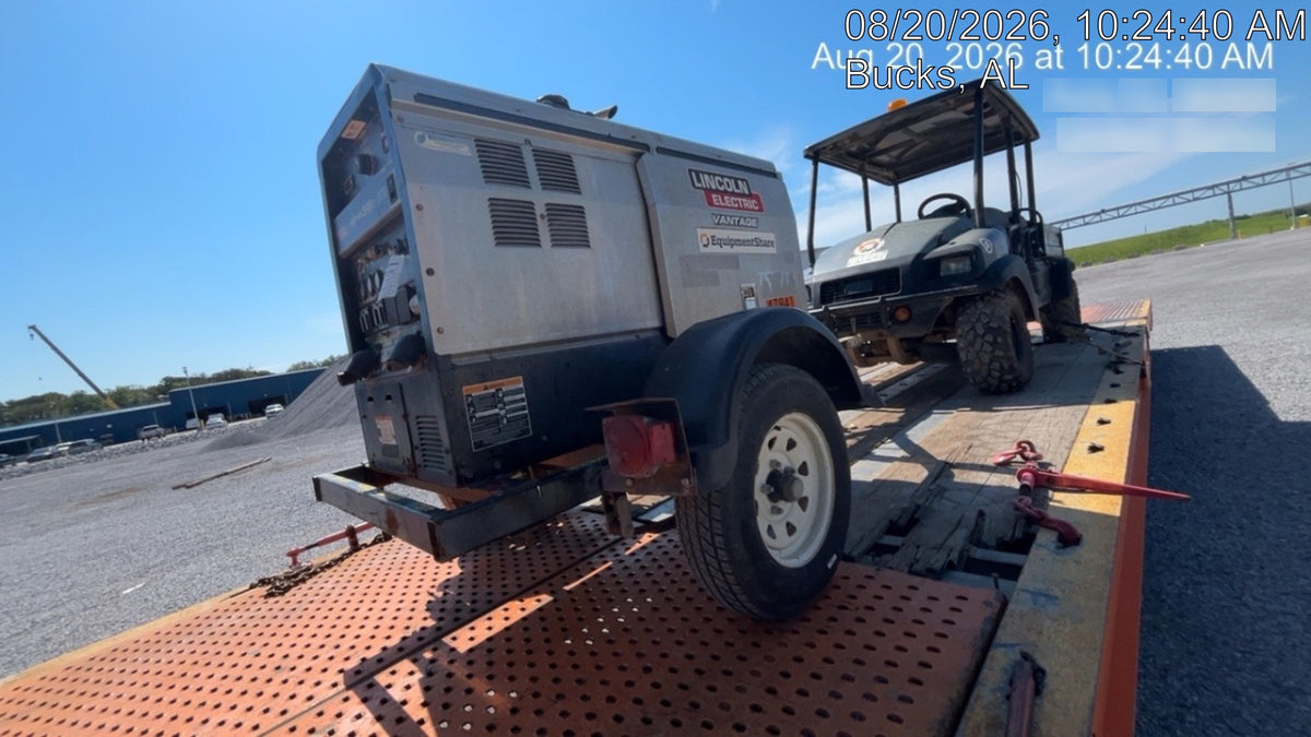 2019 Lincoln Electric Vantage 322 Ready-Pak 3, Two Wheel Trailer, Fender and Light Kit, Cable Rack