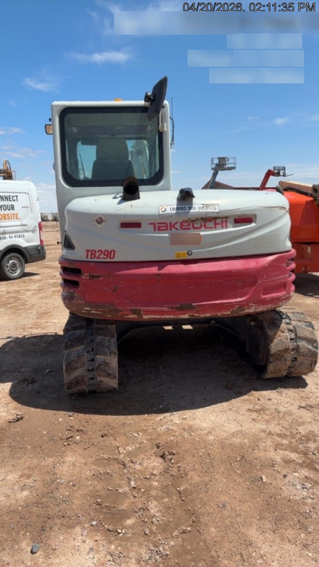 2019 Takeuchi TB290 Takeuchi TB290 Cab/Heat/AC w/Rubber Tracks, Auxiliary Hydraulics, Dozer Blade, Manual QC, 18/24/36" Buckets, Hydraulic Thumb Installed