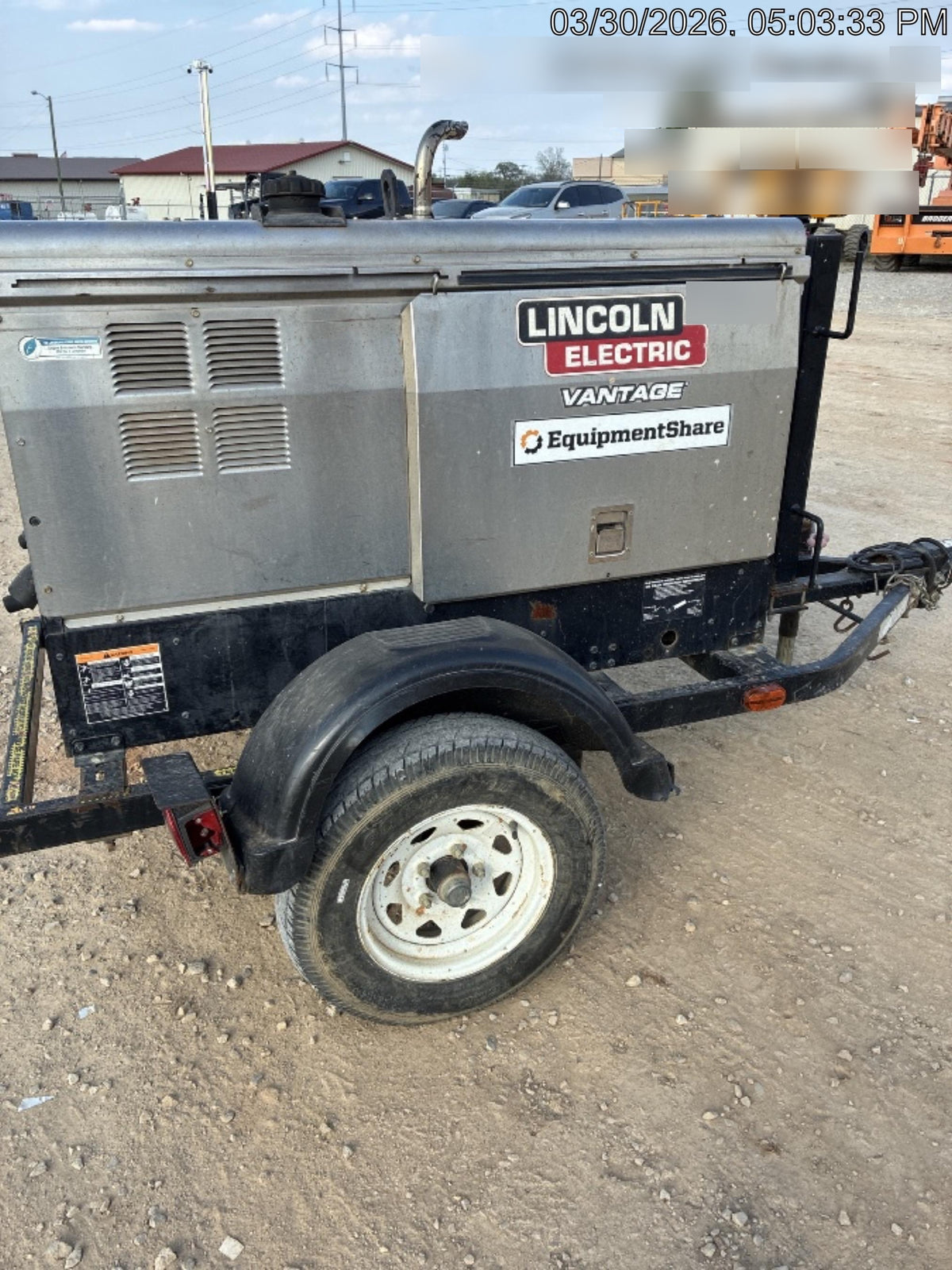 2020 Lincoln Electric Vantage 322 Welder Ready-Pak 3, w/ GPS & Decals (includes trailer, cable rack, fender light kit)