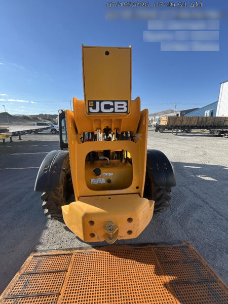 2019 JCB 510-56 74 HP w/Open ROPS, Beacon, Aux Hydraulics, Worklights, Solid Tires w/60" Carriage/Forks
