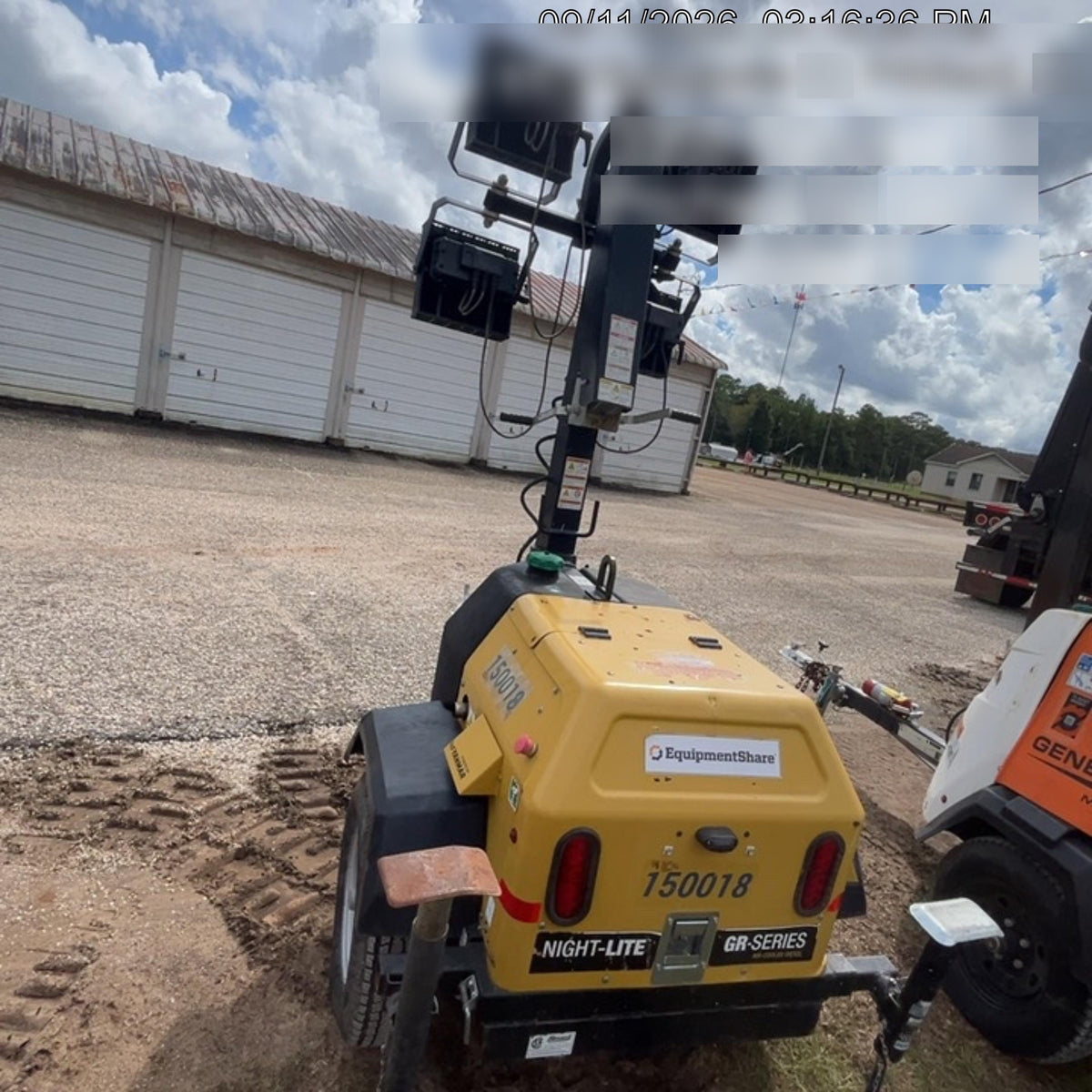 2022 Allmand NLV3GR (4) LED Light Fixture 350W, 23' Vertical Mast, 3kW Prime, Towable, Deep Sea L401, Leveling Jacks, Yanmar T4F 5.8hp
