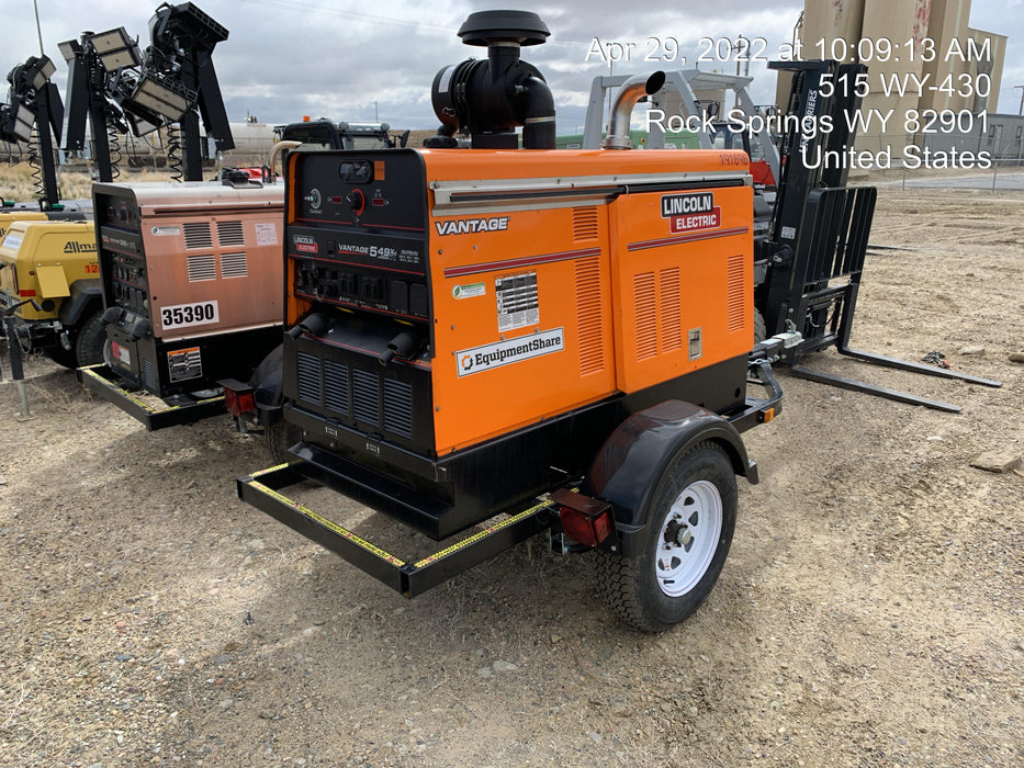 2021 Lincoln Electric Vantage 549X Ready Pak 3, ORANGE (includes trailer, cable rack, fender light kit)