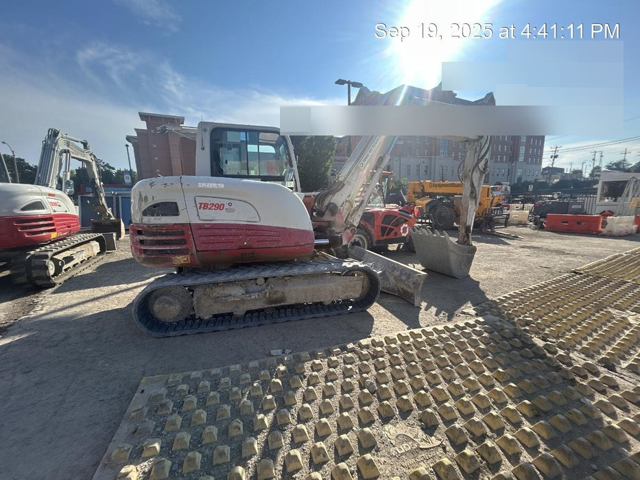 2019 Takeuchi TB290 Cab/Heat/AC Rubber tracks, Dozer blade, Travel alarm, Auxiliary hydraulics Manual QC, Hydraulic thumb, 18", 24", and 36" Buckets