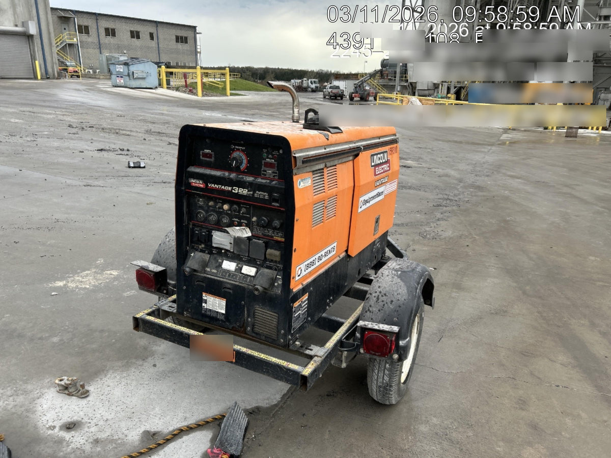 2021 Lincoln Electric Vantage 322 Vantage 322 Ready Pak 3 w/ Decals, ORANGE (includes trailer, cable rack, fender light kit) NO Telematics