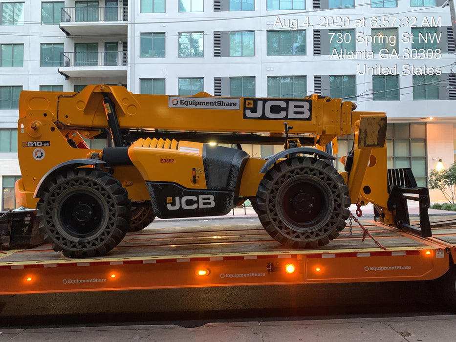 2020 JCB 510-56 Canopy, 74 HP, Solid Tires, STD Worklight, Beacon, Aux Hydraulics, Lifting Eye, Back up Alarm w/66" Carriage/60" Forks