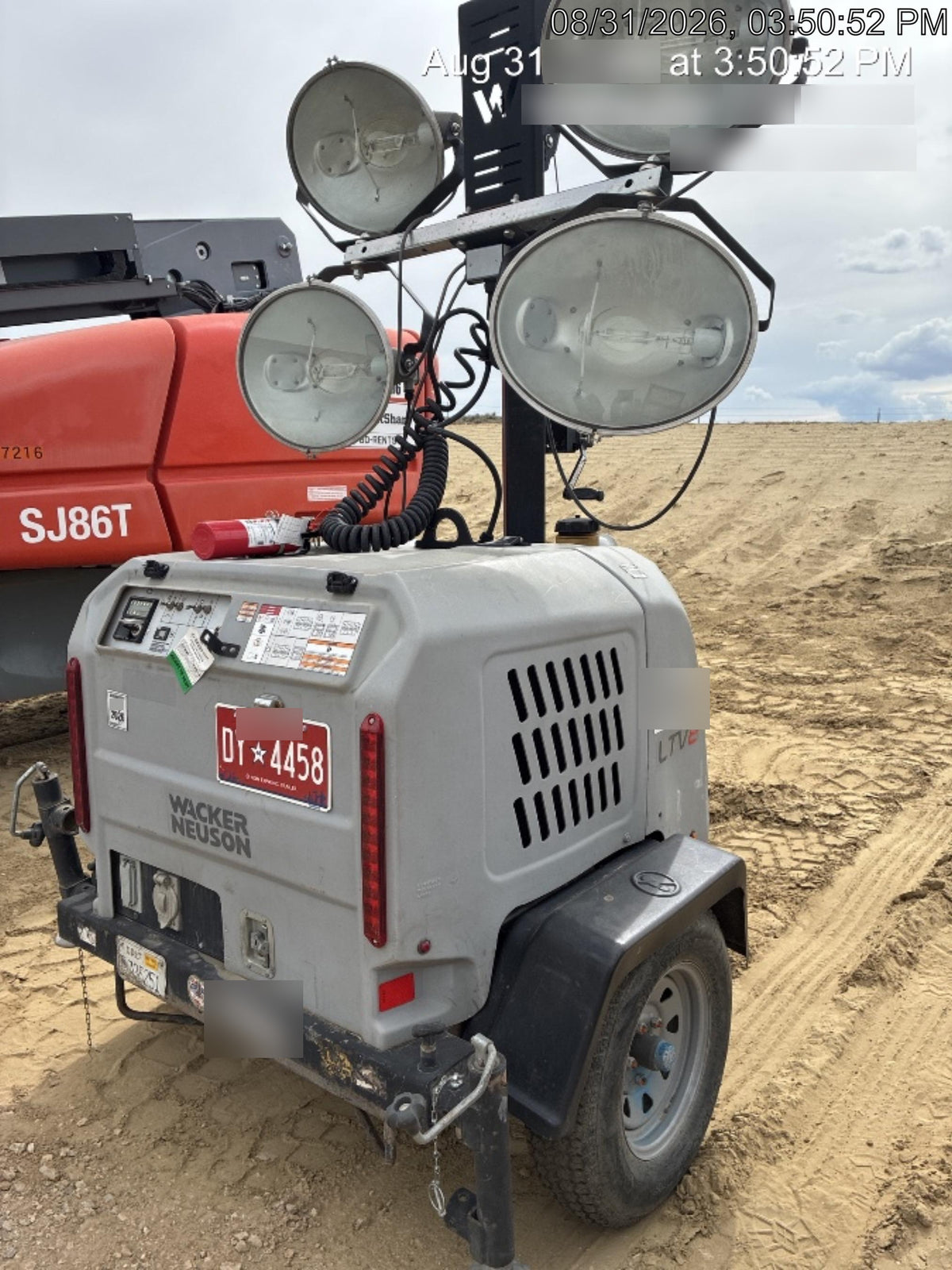 2019 Wacker Neuson LTV6L-MH Wacker Neuson LTV6L Mobile Light Tower w/Fuel Level Sensor Installed