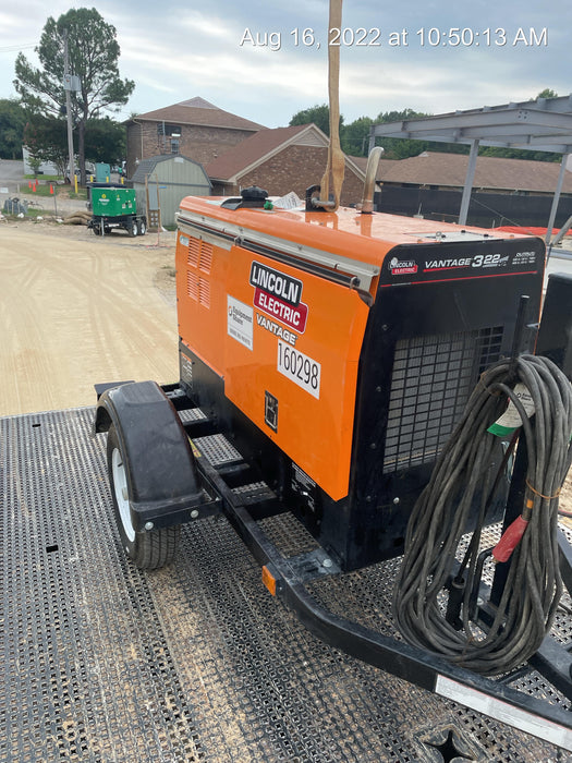 2021 Lincoln Electric Vantage 322 Vantage 322 Ready Pak 3 w/ Decals, ORANGE (includes trailer, cable rack, fender light kit) NO Telematics