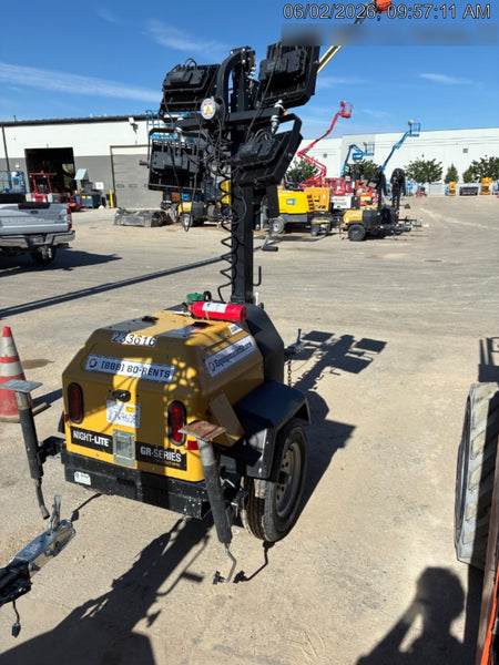 2022 Allmand NLV3GR (4) LED Light Fixture 350W, 23' Vertical Mast, 3kW Prime, Towable, Deep Sea L401, Leveling Jacks, Yanmar T4F 5.8hp