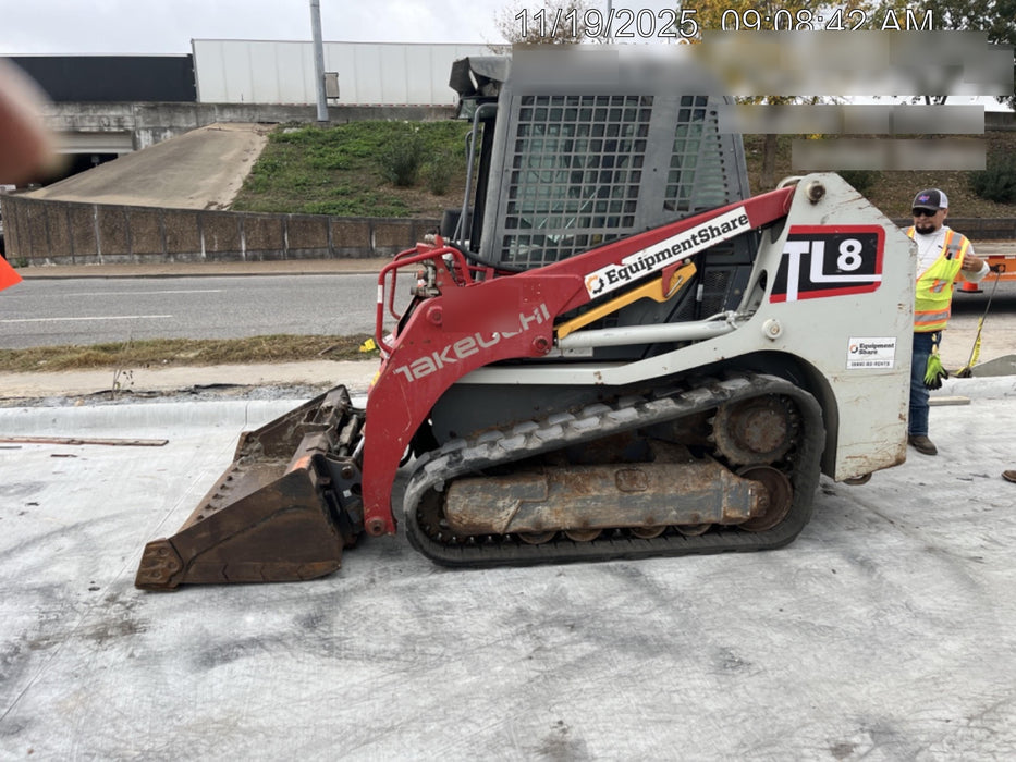 2019 Takeuchi TL8 Cab/Heat/AC, Back-up Alarm, Hydraulic QC 76" HD Bucket with smooth bolt-on edge