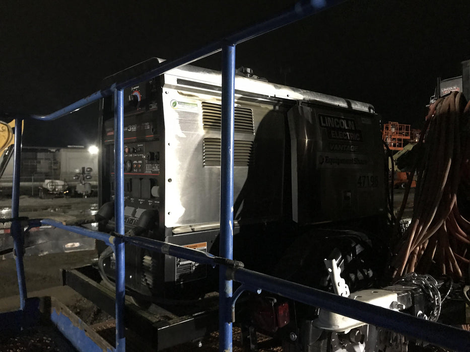 2019 Lincoln Electric Vantage 322 Ready-Pak 3, Two Wheel Trailer, Fender and Light Kit, Cable Rack