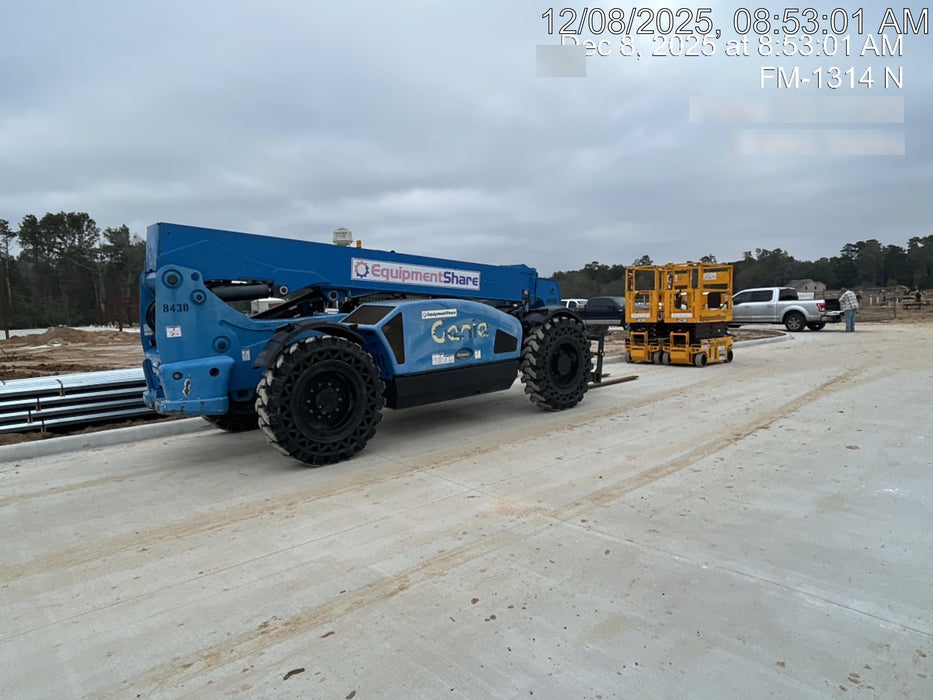 2018 Genie GTH-844 Genie GTH-844D w/Open ROPS, Solid Tires, Work Light/Beacon, 60" Carriage and Forks
