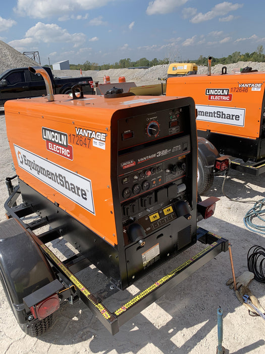 2021 Lincoln Electric Vantage 322 Vantage 322 Ready Pak 3 w/ Decals, ORANGE (includes trailer, cable rack, fender light kit) NO Telematics