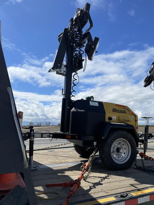 2022 Allmand NLV3GR (4) LED Light Fixture 350W, 23' Vertical Mast, 3kW Prime, Towable, ES Decals, T3