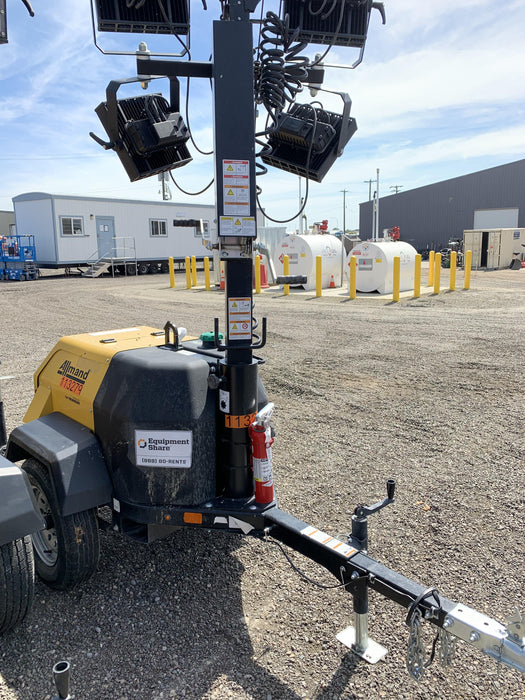 2020 Allmand NLV3GR (4) LED Light Fixture 350W, 23' Vertical Mast, 3kW Prime, Towable, Deep Sea L401, Leveling Jacks, Yanmar T4F 5.8hp