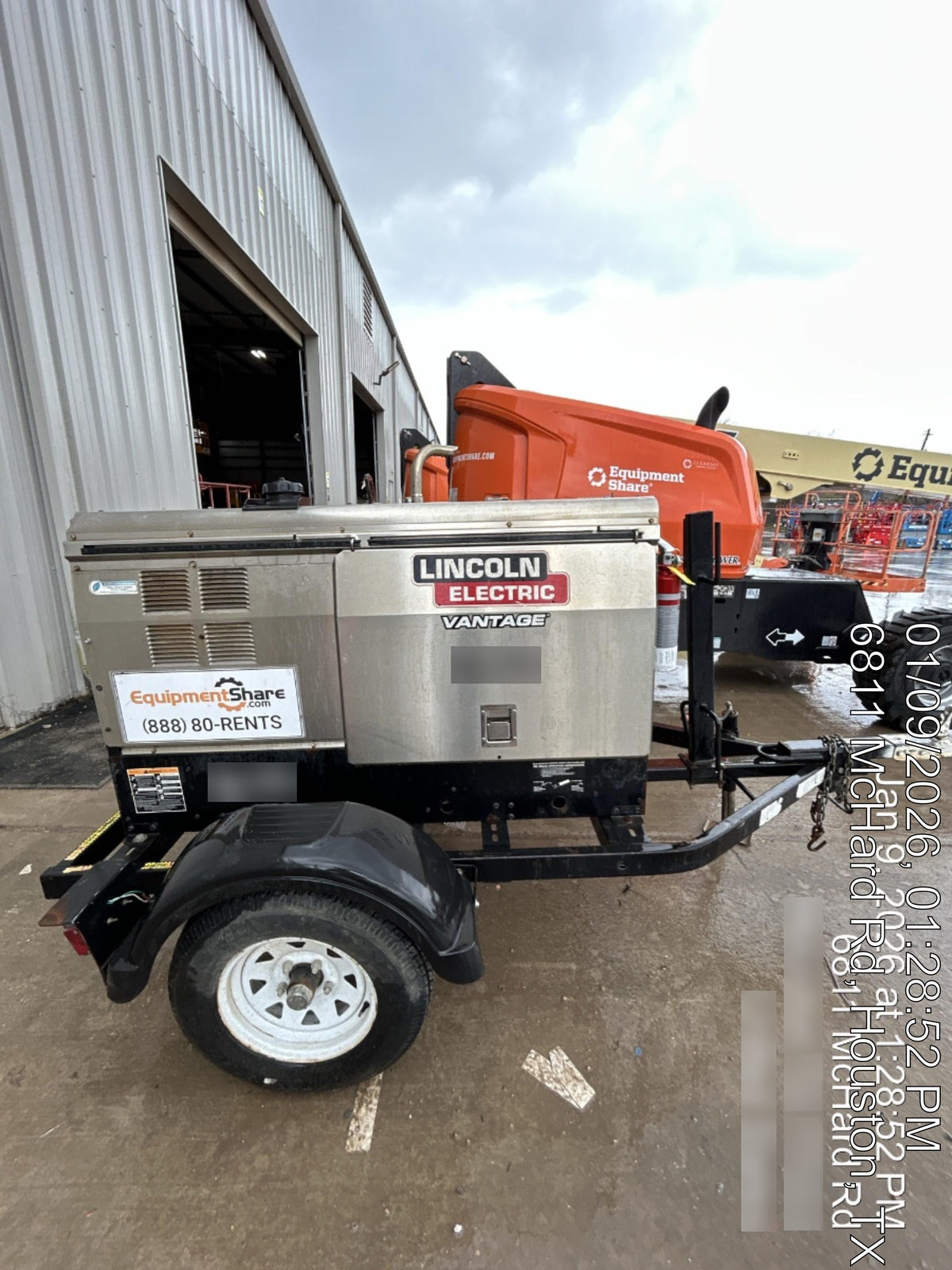 2018 Lincoln Electric Vantage 322 Lincoln Vantage 322 Welder Ready Pak 3 - Vantage 322, Trailer, Fender and light kit, Cable rack