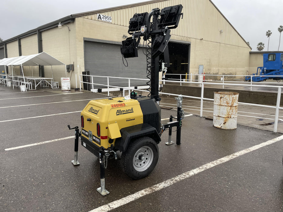 2022 Allmand NLV3GR (4) LED Light Fixture 350W, 23' Vertical Mast, 3kW Prime, Towable, ES Decals, T3