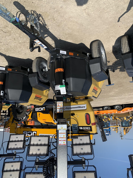 2022 Allmand NLV3GR (4) LED Light Fixture 350W, 23' Vertical Mast, 3kW Prime, Towable, Deep Sea L401, Leveling Jacks, Yanmar T4F 5.8hp