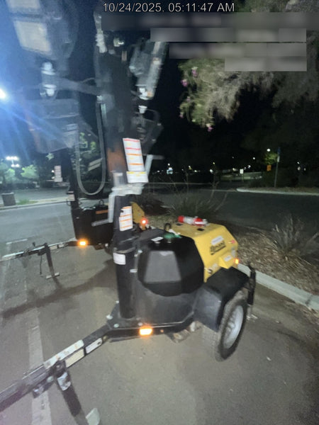 2022 Allmand NLV3GR (4) LED Light Fixture 350W, 23' Vertical Mast, 3kW Prime, Towable, ES Decals, T3