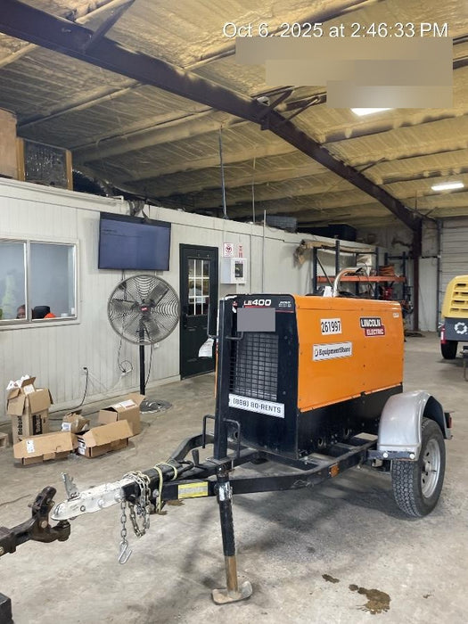 2022 Lincoln Electric LE400 Kubota V1505, Trlr, Cable Rack, Light Kit, ES Decals, T3