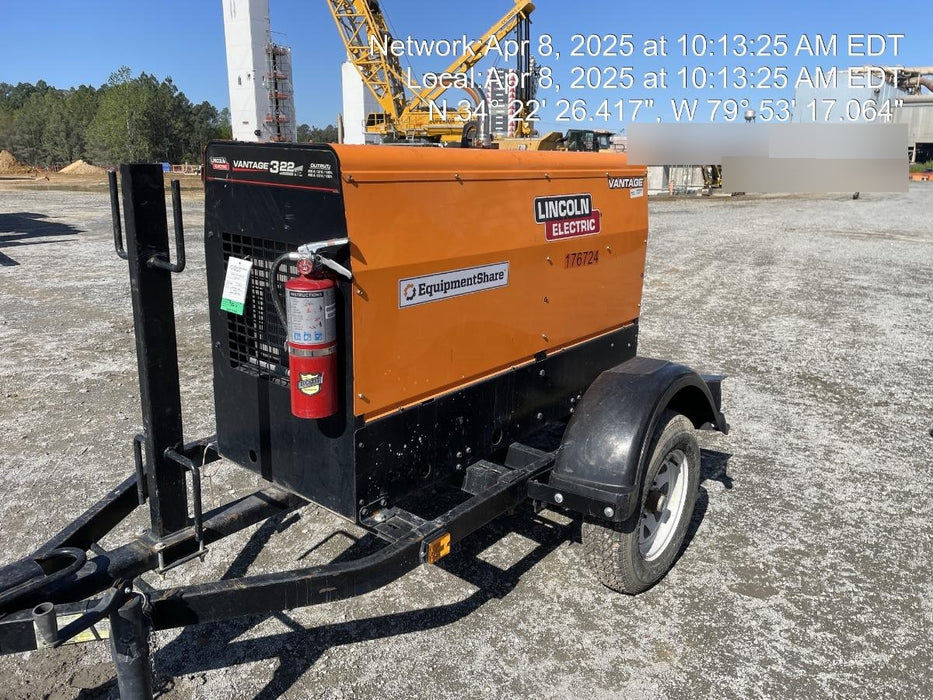 2021 Lincoln Electric Vantage 322 Vantage 322 Ready Pak 3 w/ Decals, ORANGE (includes trailer, cable rack, fender light kit) NO Telematics