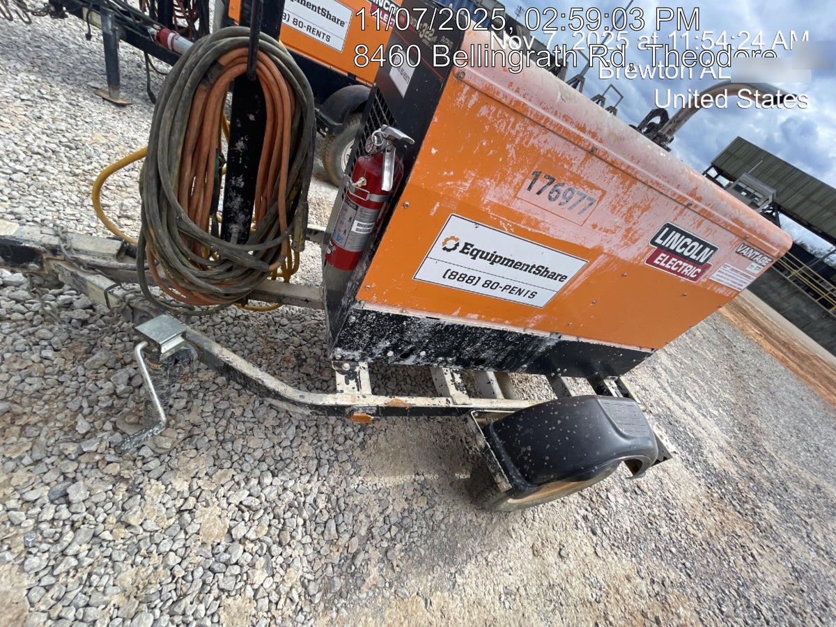 2021 Lincoln Electric Vantage 322 Vantage 322 Ready Pak 3 w/ Decals, ORANGE (includes trailer, cable rack, fender light kit) NO Telematics