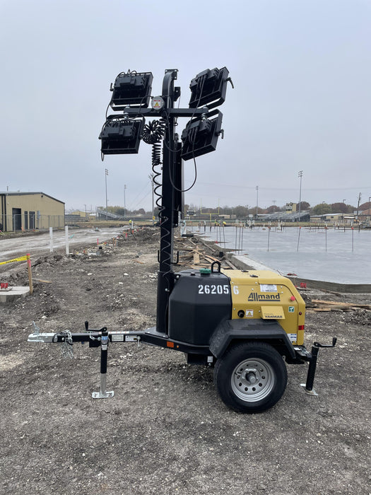 2022 Allmand NLV3GR (4) LED Light Fixture 350W, 23' Vertical Mast, 3kW Prime, Towable, ES Decals, T3