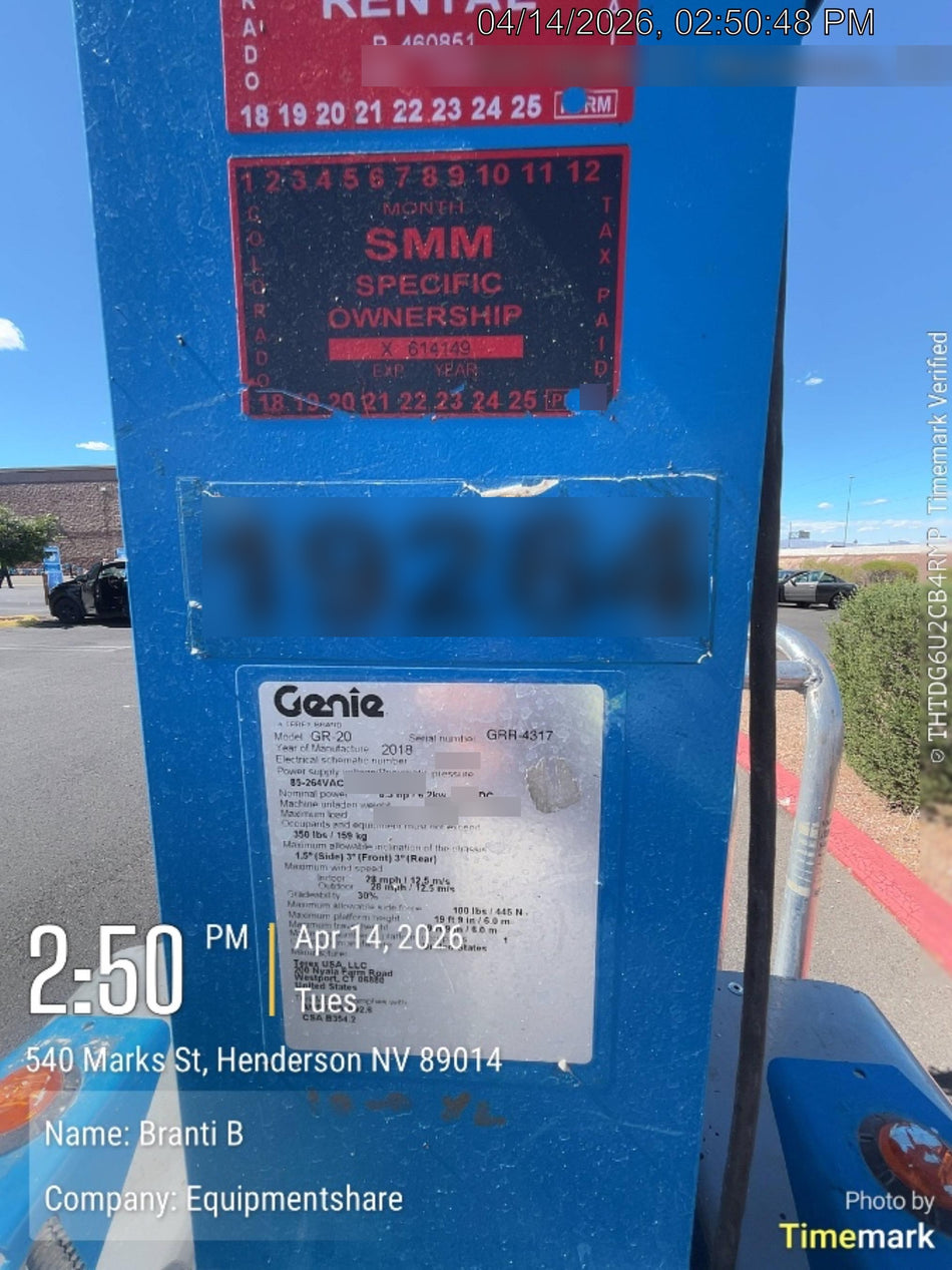 2018 GENIE GR-20