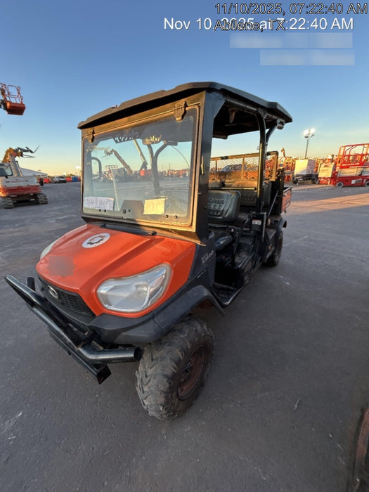 2019 Kubota RTV-X1140 4wd Utility Cart, LED Strobe, Windshield Tempered Glass, Plastic Canopy, Wire Harness Kit, Backup Alarm