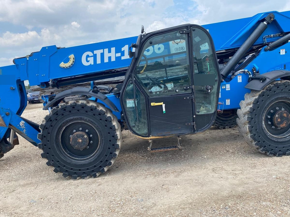 2019 Genie GTH-1056 Cab/Heat/AC, Solid RT Tires, LED Work Lights, Beacon 60" QA Carriage, 60" Forks