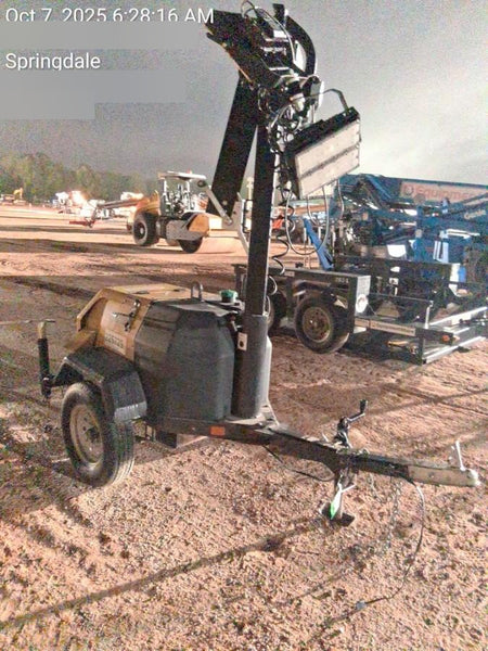 2022 Allmand NLV3GR (4) LED Light Fixture 350W, 23' Vertical Mast, 3kW Prime, Towable, Deep Sea L401, Leveling Jacks, Yanmar T4F 5.8hp