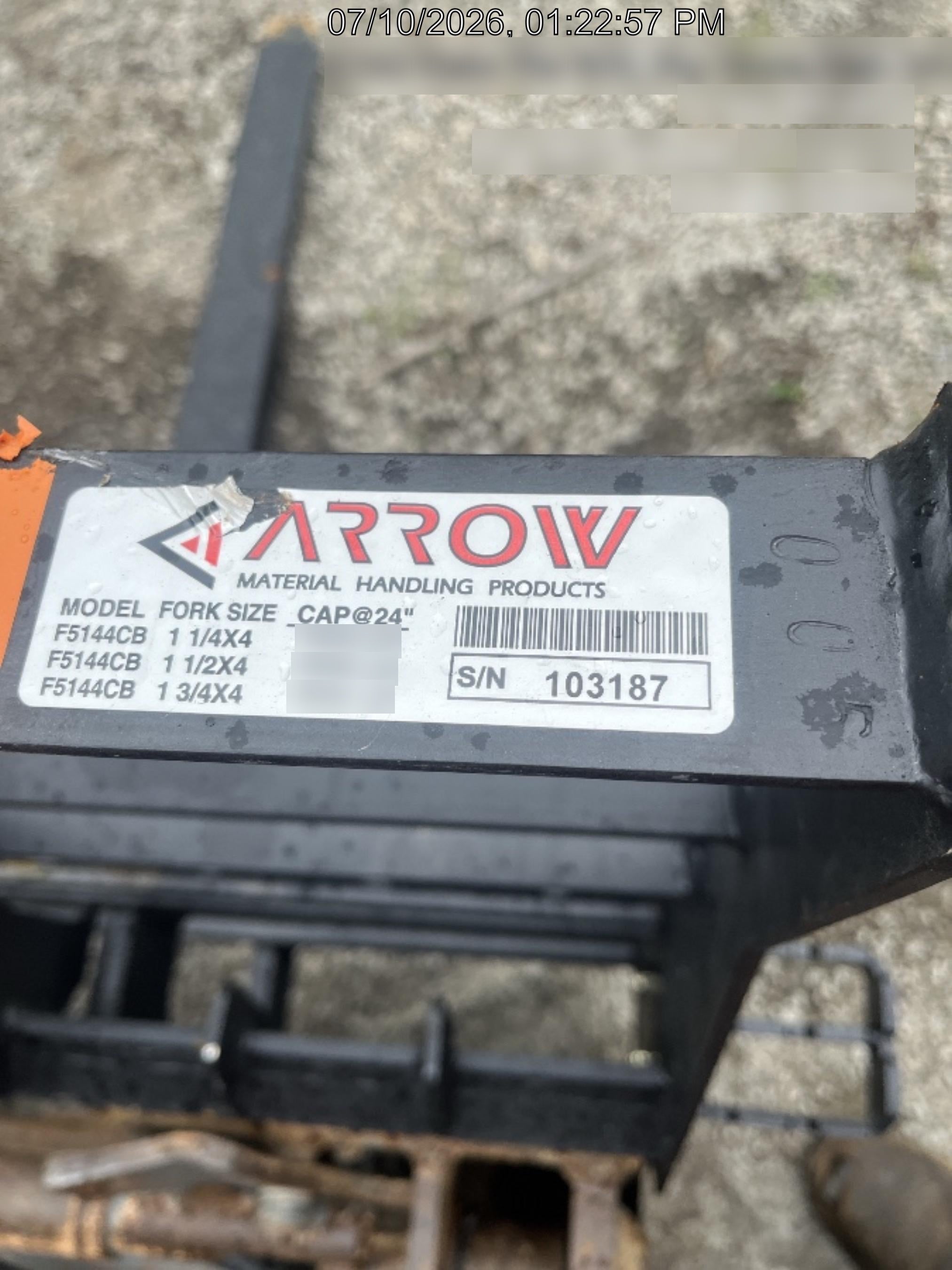 2026 ARROW MATERIAL HANDLING 48" Pallet Forks - Arrow