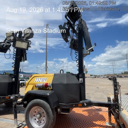 2022 Allmand NLV3GR (4) LED Light Fixture 350W, 23' Vertical Mast, 3kW Prime, Towable, Deep Sea L401, Leveling Jacks, Yanmar T4F 5.8hp