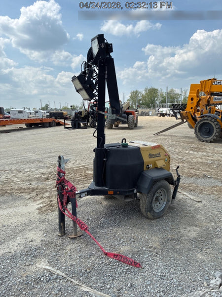 2021 Allmand NLV3GR (4) LED Light Fixture 350W, 23' Vertical Mast, 3kW Prime, Towable, Deep Sea L401, Leveling Jacks, Yanmar T4F 5.8hp