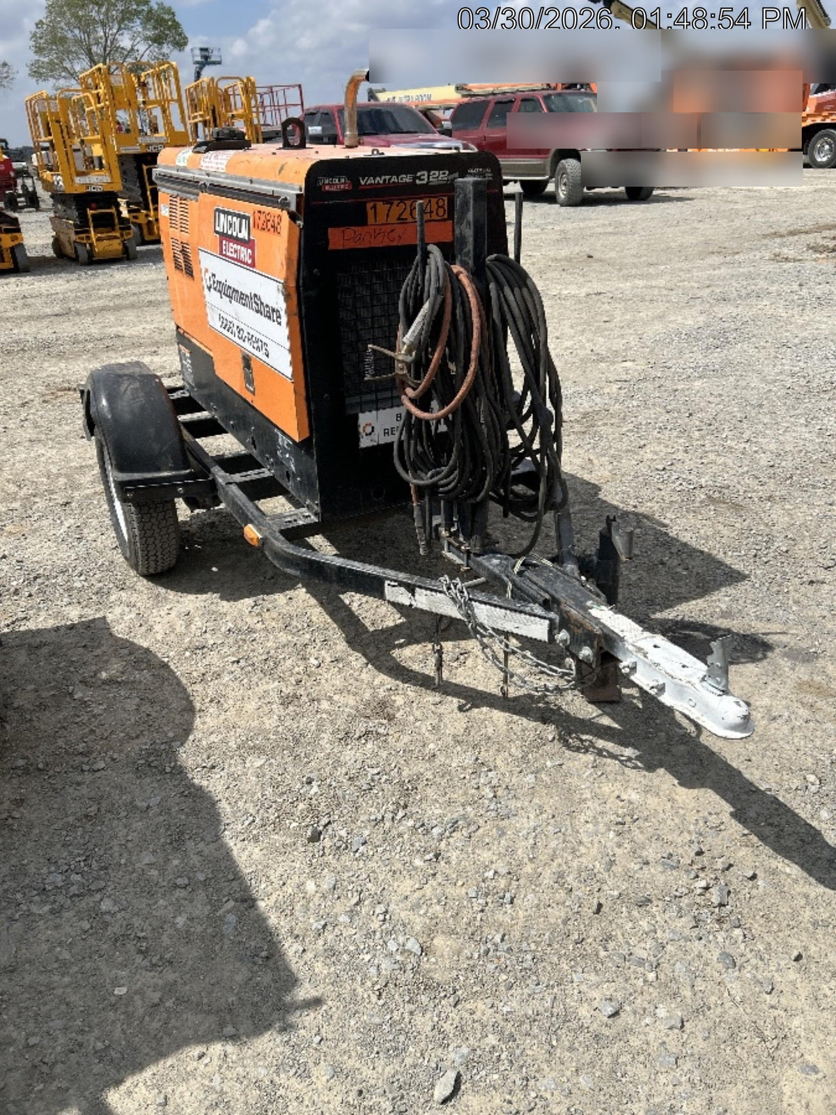 2021 Lincoln Electric Vantage 322 Vantage 322 Ready Pak 3 w/ Decals, ORANGE (includes trailer, cable rack, fender light kit) NO Telematics