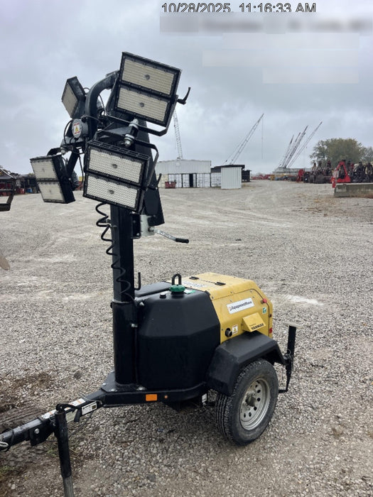 2022 Allmand NLV3GR (4) LED Light Fixture 350W, 23' Vertical Mast, 3kW Prime, Towable, ES Decals, T3