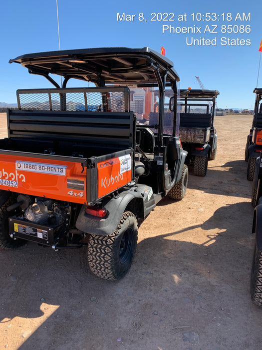 2022 Kubota RTV-X1140W-H Plastic Canopy, Windshield Acrylic Clear, LED Strobe Light, Wire Harness Kit, Back up Alarm