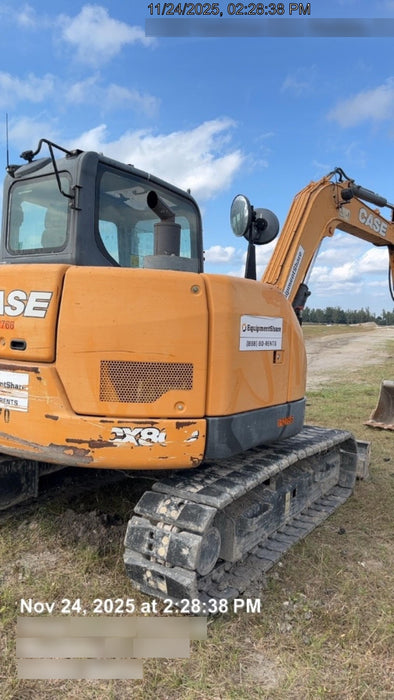 2018 Case CX80C CLOSED CAB, A/C, RUBBER TRACKS PADS, 7'-2" ARM