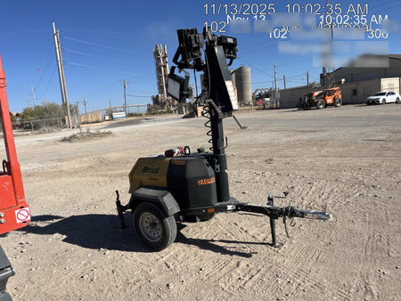 2022 Allmand NLV3GR (4) LED Light Fixture 350W, 23' Vertical Mast, 3kW Prime, Towable, ES Decals, T3