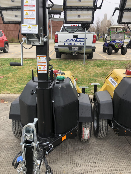 2022 Allmand NLV3GR (4) LED Light Fixture 350W, 23' Vertical Mast, 3kW Prime, Towable, Deep Sea L401, Leveling Jacks, Yanmar T4F 5.8hp