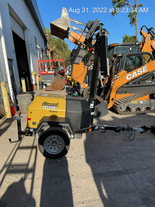 2022 Allmand NLV3GR (4) LED Light Fixture 350W, 23' Vertical Mast, 3kW Prime, Towable, ES Decals, T3