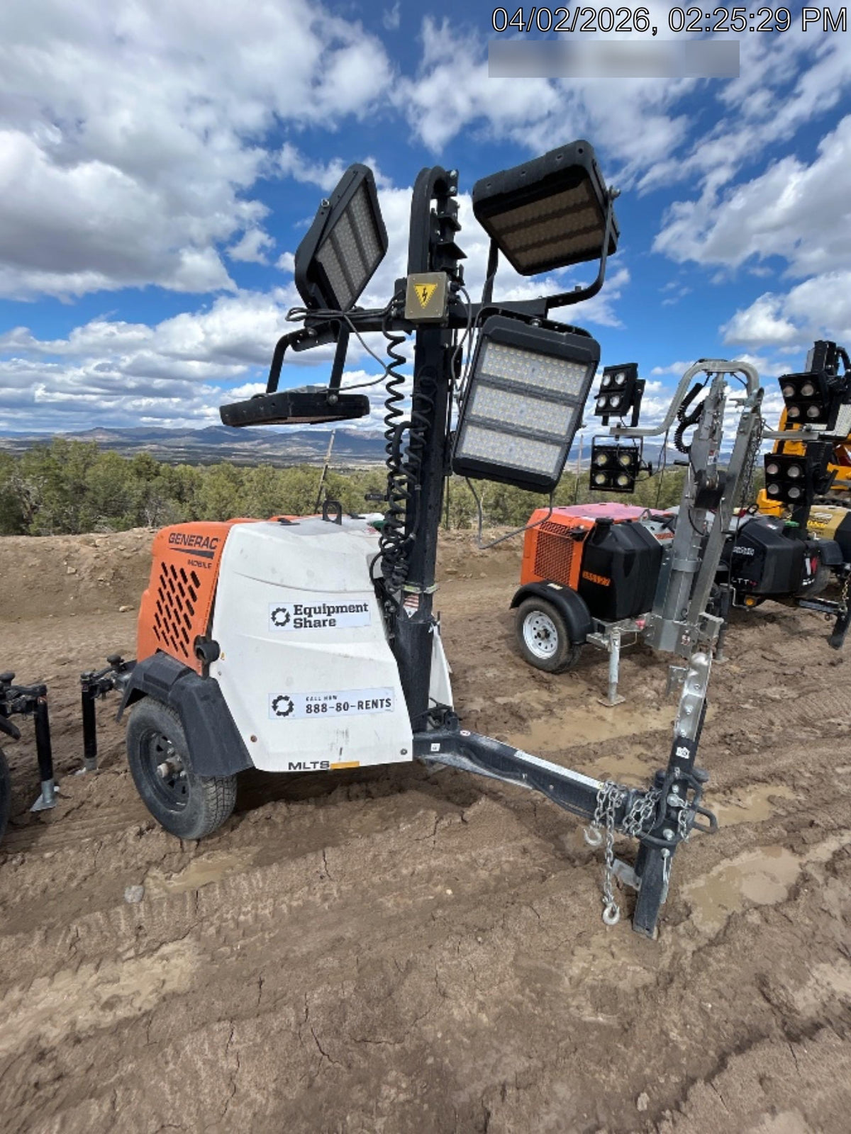 2023 Generac MLT2 Diesel, Flex Switch 120V Input, Powerzone Controller, 
(4) 320W LED Lights, 4kW Generator, 39.9 Gal Fuel Tank, 2" Ball, T3