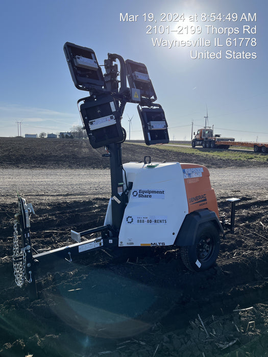 2024 Generac MLT2 Diesel, Flex Switch 120V Input, Powerzone Controller, 
(4) 320W LED Lights, 4kW Generator, 39.9 Gal Fuel Tank, 2" Ball, T3