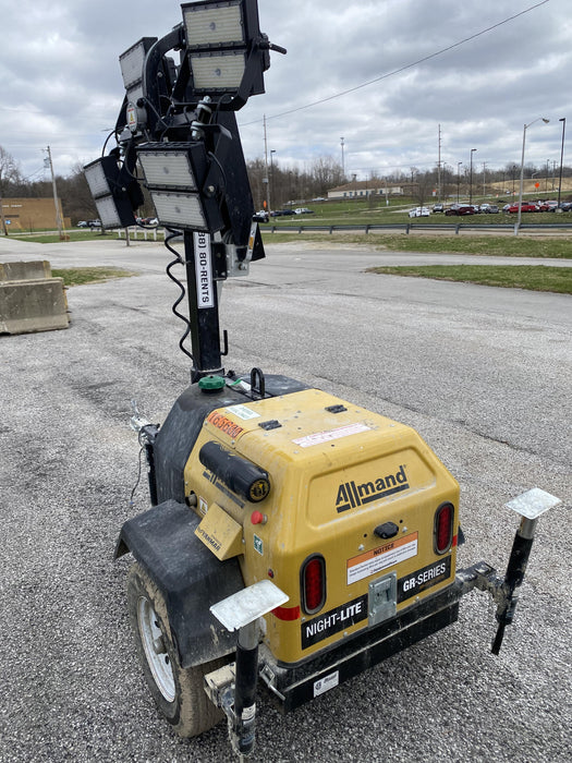 2021 Allmand NLV3GR (4) LED Light Fixture 350W, 23' Vertical Mast, 3kW Prime, Towable, Deep Sea L401, Leveling Jacks, Yanmar T4F 5.8hp