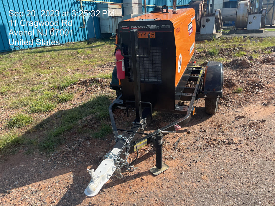 2021 Lincoln Electric Vantage 322 Vantage 322 Ready Pak 3 w/ Decals, ORANGE (includes trailer, cable rack, fender light kit) NO Telematics