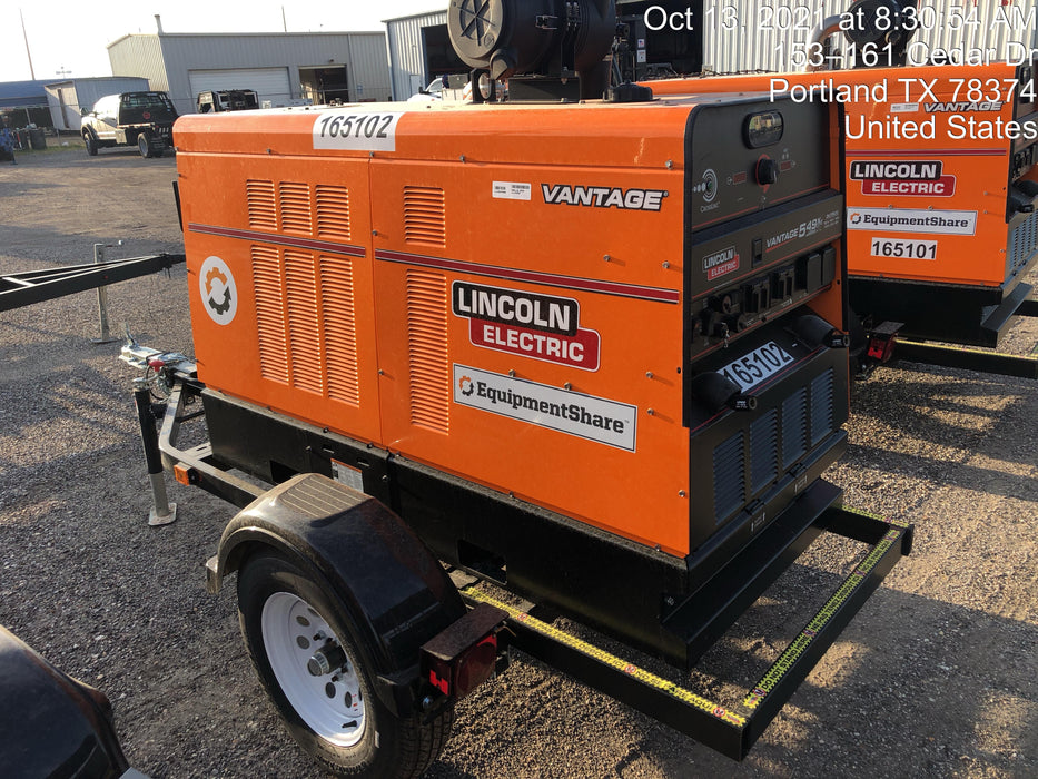 2021 Lincoln Electric Vantage 549X Ready Pak 3, ORANGE (includes trailer, cable rack, fender light kit)