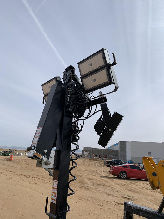 Allmand NLV3GR (4) LED Light Fixture 350W, 23' Vertical Mast, 3kW Prime, Towable, Deep Sea L401, Leveling Jacks, Yanmar T4F 5.8hp