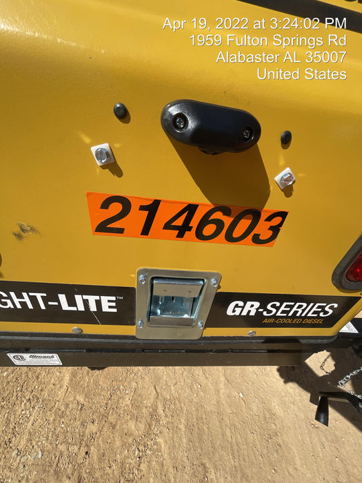 2022 Allmand NLV3GR (4) LED Light Fixture 350W, 23' Vertical Mast, 3kW Prime, Towable, Deep Sea L401, Leveling Jacks, Yanmar T4F 5.8hp