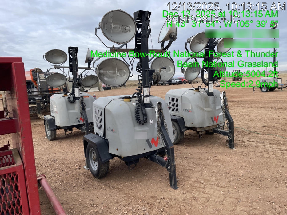 2019 Wacker Neuson LTV6L-MH Mobile Light Tower w/Fuel Level Sensor Installed