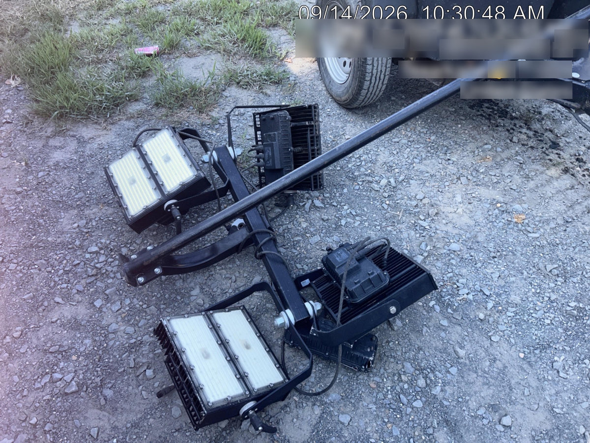 2022 Allmand NLV3GR (4) LED Light Fixture 350W, 23' Vertical Mast, 3kW Prime, Towable, Deep Sea L401, Leveling Jacks, Yanmar T4F 5.8hp